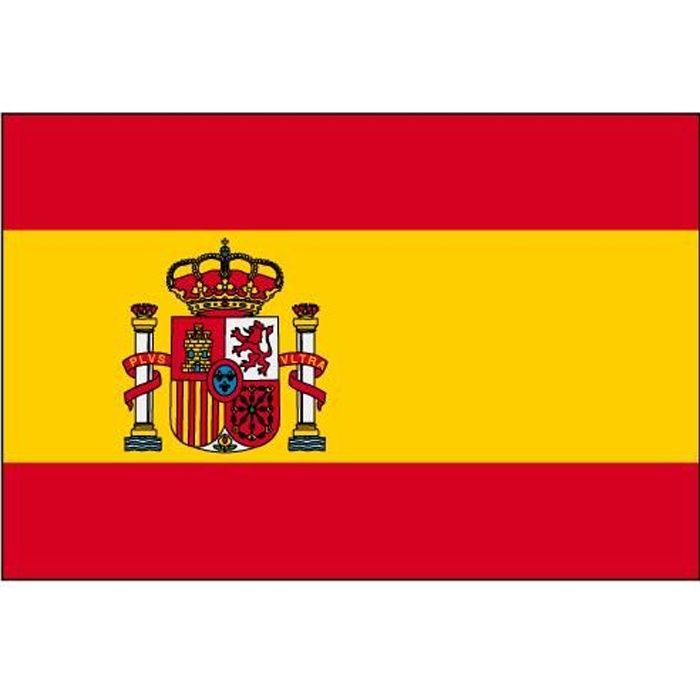 45 X 30 Cm-Polyester Espagne-Drapeau National du Pays dext/érieur Couleur Banni/ère 1,5 X 1 Cm