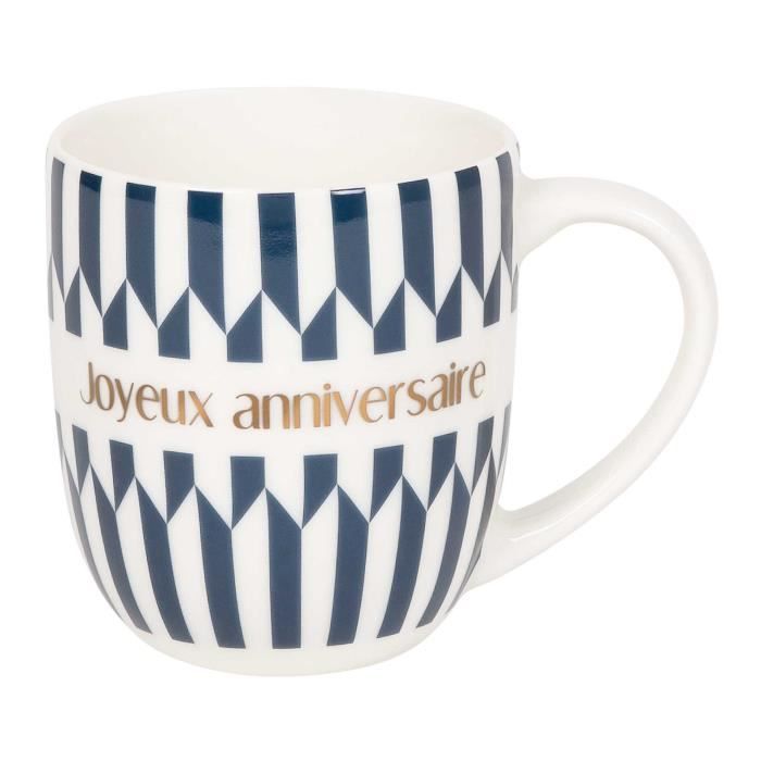 DRAEGER PARIS | Mug Black & Gold Porcelaine Fine "La Vie Est Belle" | Idée Cadeau Personnalisé à Offir à Vos Proches | Mug Original Avec Coffret Cadeau