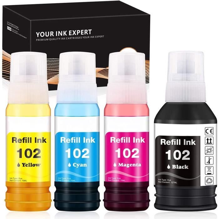 102 Bouteille d'encre pigmentaire noire EcoTank, Consommables encre, Encre  & papier, Produits