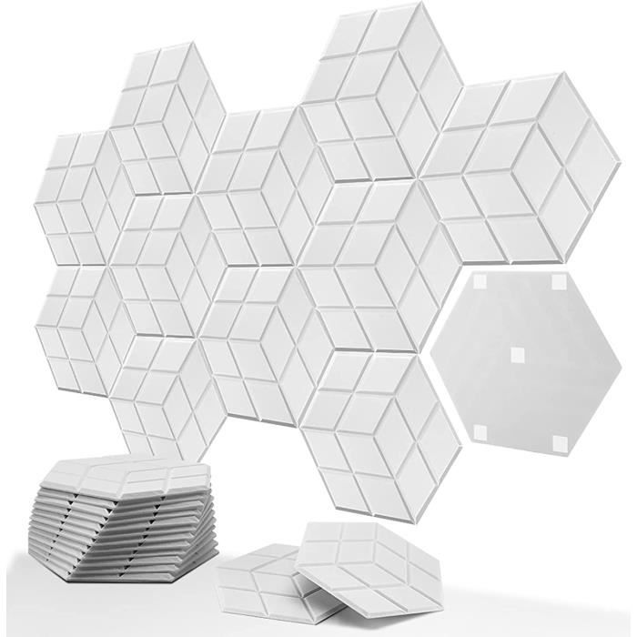 Lot De 12 Panneaux Acoustiques En Mousse 30,5x30,5x5,1 Cm - Autocollants, Isolation Phonique Mur
