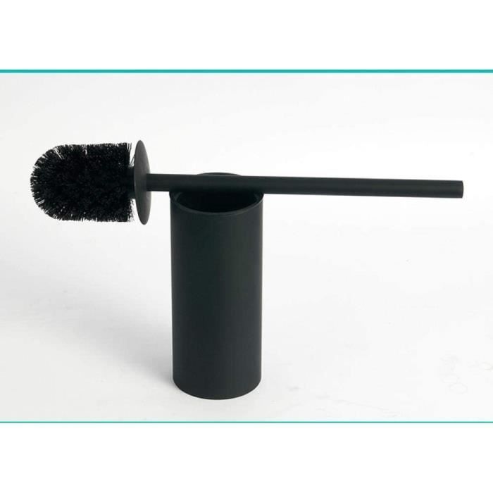 Kit Brosse WC Dailyart Avec Support Mural - Poignée Inox, Brosse Noire, Porte-brosse En Verre - Installation Par Vis Ou Colle Incluses