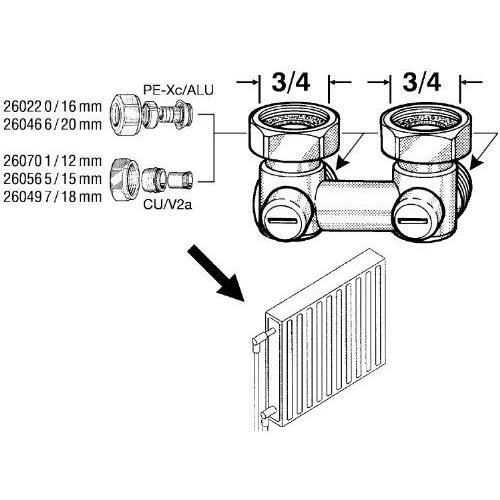 Sanitop-Wingenroth Kappenventil DIN 4751 - 3/4 Zoll Für Membran-Ausdehnungsgefäße
