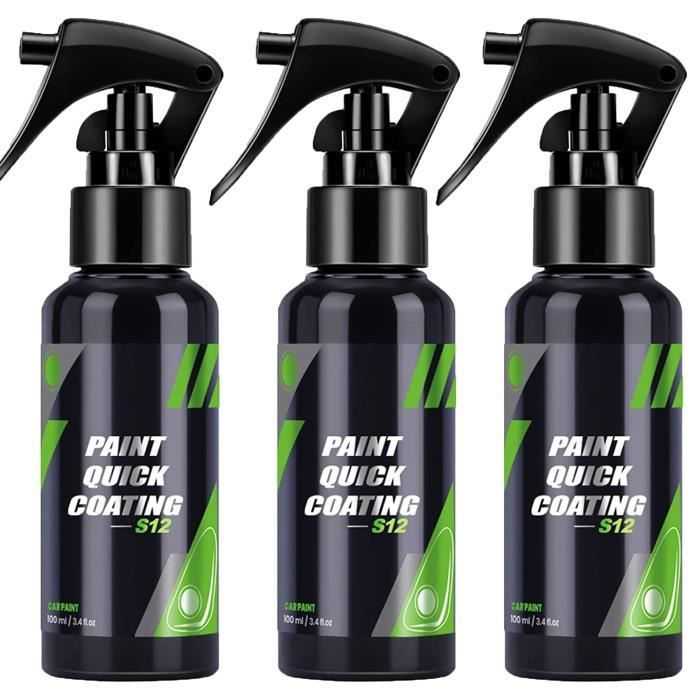 3PC 100ML 3 in 1 High Protection Car Coating Spray, Ultimate Ceramic  Coating Spray S12, Coat Car Wax Polish Spray,COTON LUSTRAGE - Cdiscount Auto