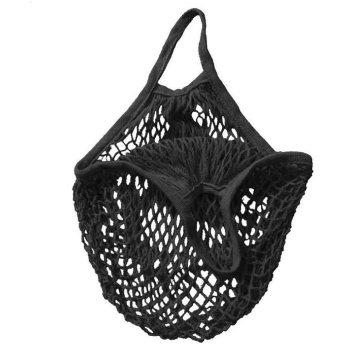 Sac Filet Coton Réutilisable - 35x36 Cm - Pour Courses, Jouets De Plage, Fruits/légumes - Beige