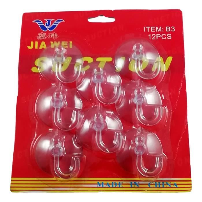 Lot De 5 Crochets à Ventouse Transparents - Support 5kg - Pour Salle De Bain, Cuisine, Verre - 5