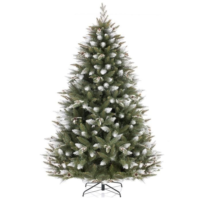 Sapin de Noël artificiel avec flocons de neige et cônes délicats John