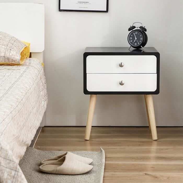 Tables de chevet avec rangements 2 tiroirs scandinave bois