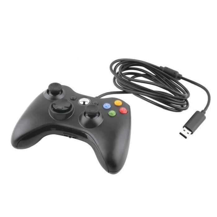 Manette Filaire USB Pour microsoft Xbox 360 Contrôleur jeu video PC Windows Noir My15695