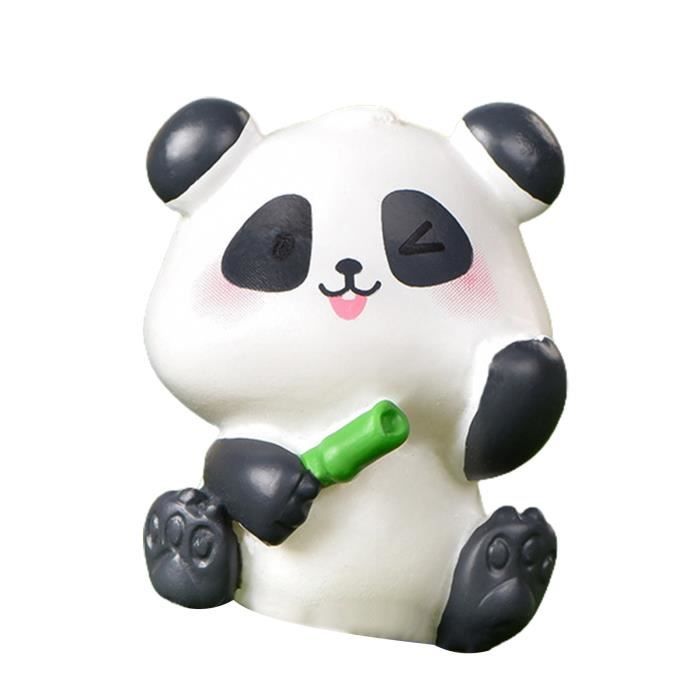 CFLNYC Figurine panda - Panda Ours mangeant une statue de bambou peinte à  la main, parfaite pour
