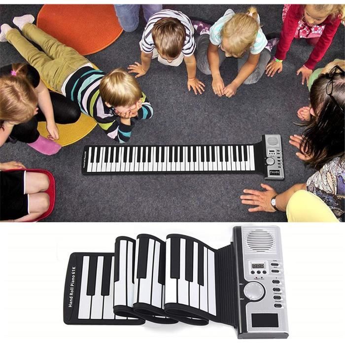 clavier de piano en silicone souple pliable pour enfants et adultes Clavier de piano /à enroulement 49 touches