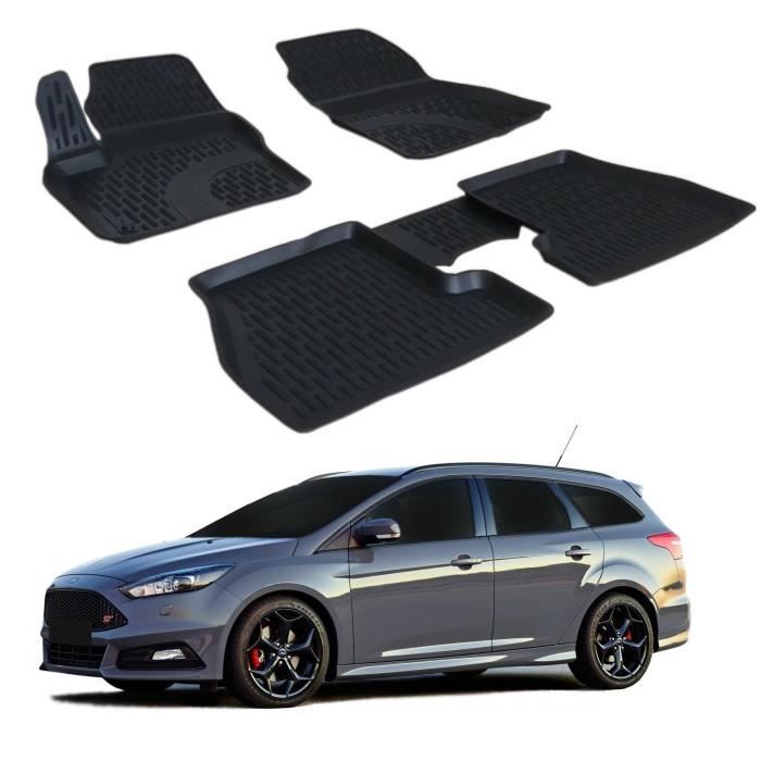 Comparer les prix de Tapis de sol - SCOUTT - Ford Focus 3 - Caoutchouc Premium - Sur mesure - Noir