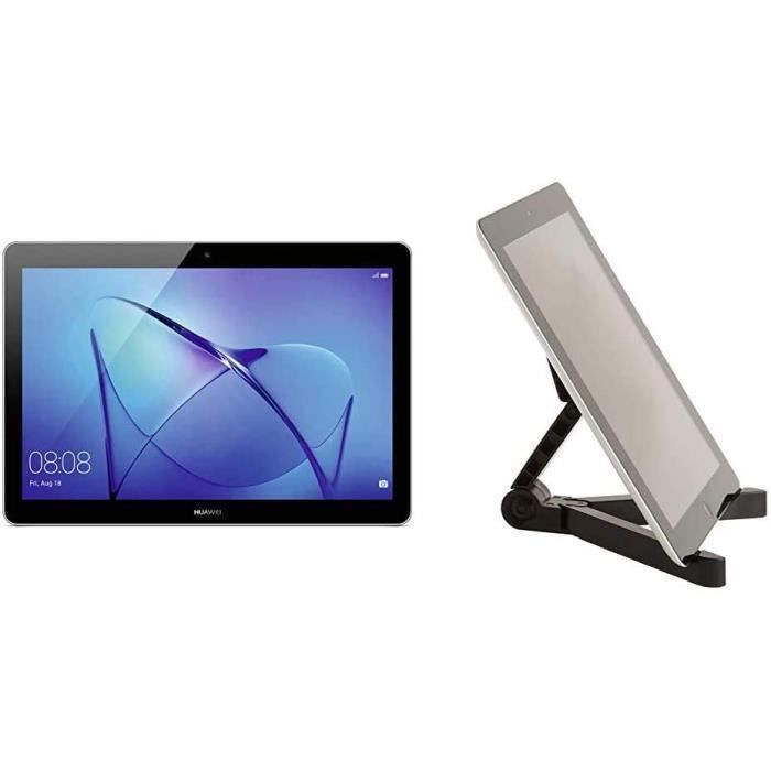 HUAWEI MediaPad T3 10 Wi-FI Tablette Tactile 9.6 Gris 32 Go, 2 Go de RAM, Android 8.0, Bluetooth &  Basics Support de Tablette réglable 