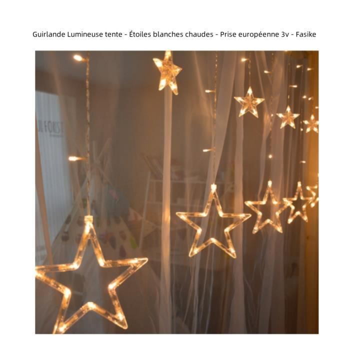 Guirlande Lumineuse étoiles LED - 7 Mètres, 238 LEDs Blanc Chaud - 8 Modes, Connectable - Pour Noël, Mariage, Décoration - 13