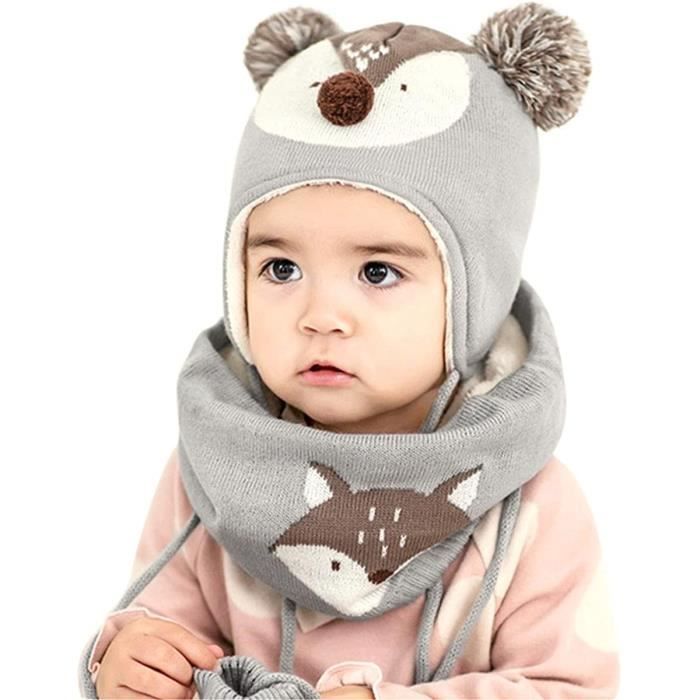Enfant Casquette Gants Echarpe Casquettes A Set Printemps Tomber Hiver Garcon Fille Bebe Naissance Mignonne Petit Renard Pompo 359 Cdiscount Pret A Porter