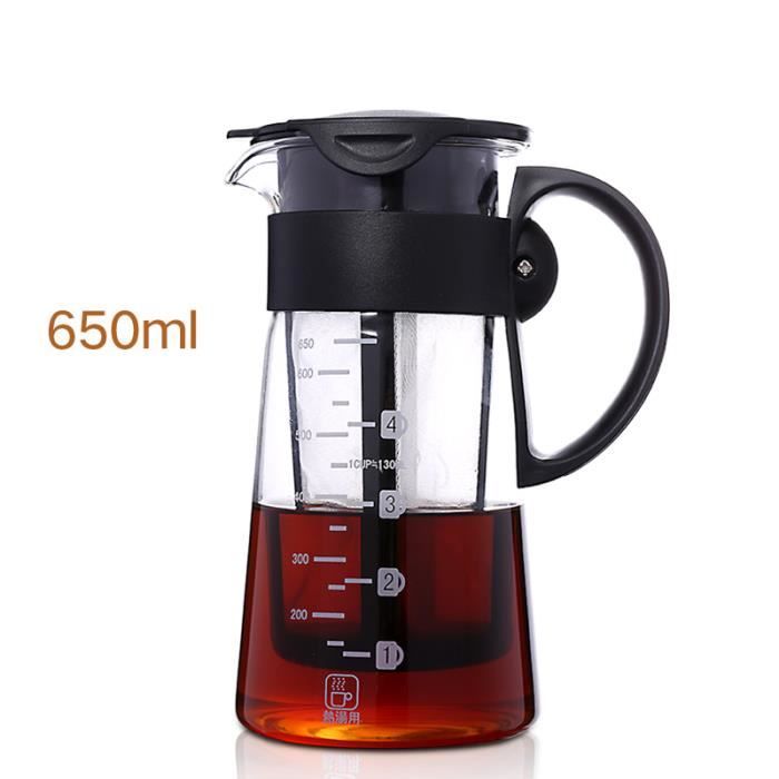 French Press 1L En Verre Borosilicate – Cafetière à Piston Résistante Chaleur -20°C à 130°C Pour Café Parfait Maison & Bureau