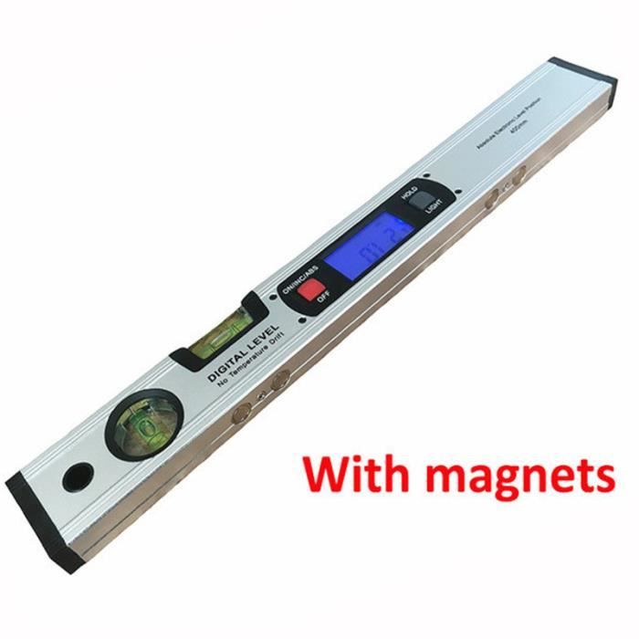 Rapporteur Numérique Magnétique - Inclinomètre 420mm - Mesure Angles 0-360° - Base Aimantée