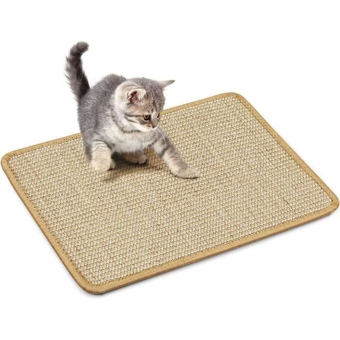 Comparer les prix de YESCUSTOM Tapis Griffoir Pour Chat 6090cm Marron Tapis Gratter en Corde tisse sisal Naturel Anti-drapant
