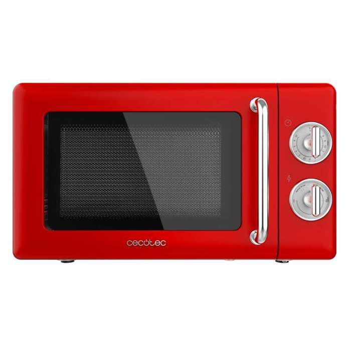 Cecotec Micro-ondes Mécanique de 20 L Proclean 3010 Retro Rouge: 700 W 6 Niveaux Minuterie Mode Décongélation - Cecotec