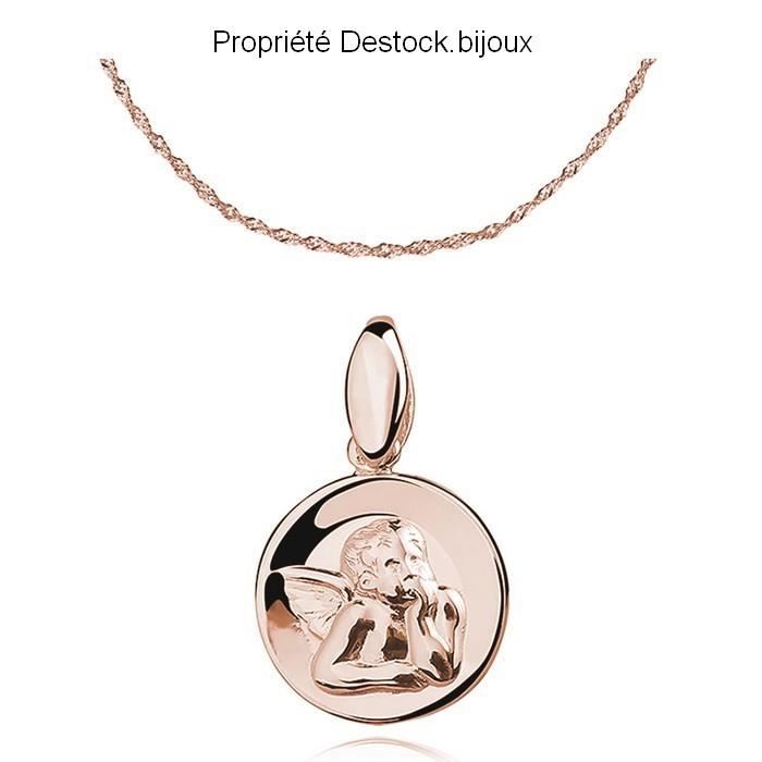 Chaine Et Pendentif Medaille De Bapteme Ange Or Rose 750 Vermeil Achat Vente Sautoir Et Collier Chaine Et Pendentif Medaill Fille Bebe Or Rose Dore Rose