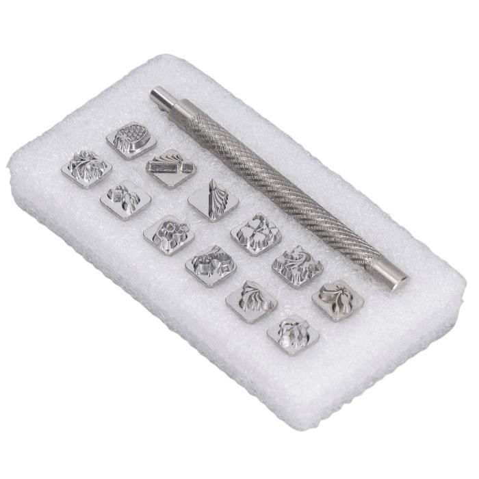 12 Tampons En Cuir Motif Fleur Dynastie Tang - Poinçon Artisanat Cuir DIY