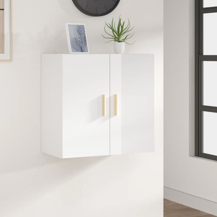 Armoire murale Blanc brillant 60x30x60 cm Bois d