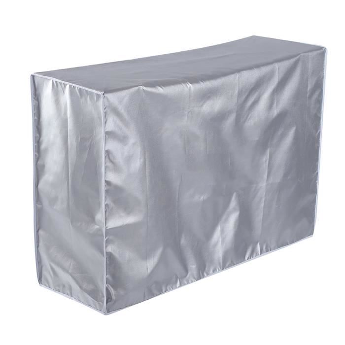 Housse Climatiseur Extérieur S - Polyester Argenté - Anti-UV, Pluie, Neige, Poussière - 80x28x54 Cm