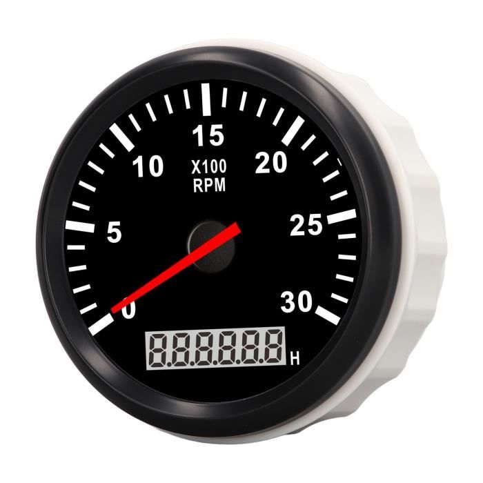 Tachymètre Numérique Étanche AKOZON - 85mm, 8000 Tr/min, LED Rouge