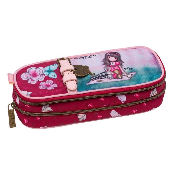 Trousse D'École Gorjuss Ruby Wild - Gris - 22,3x8,8x5,7 Cm - En Polyester - Pour Enfants