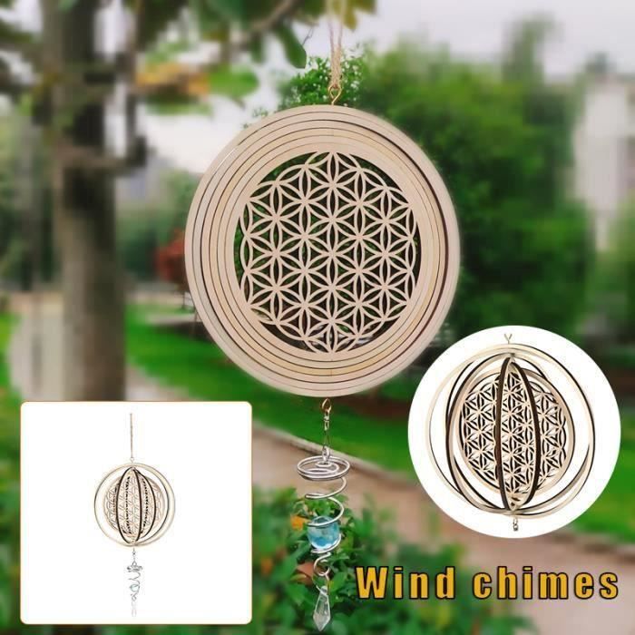 Carillons éoliens De L'arbre, Verre De Plage Vent Carillon Vie Arbre Jardin Suspendu Vent - 4