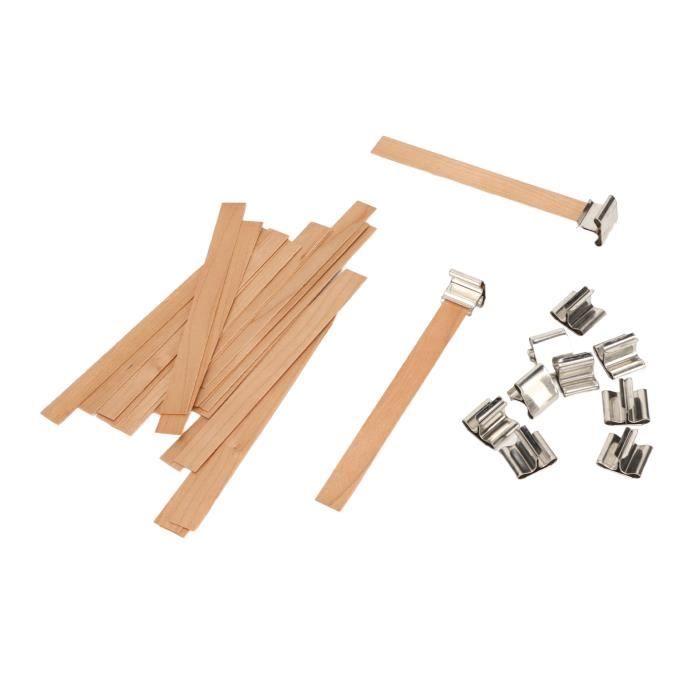 33Pcs Mèches De Bougie En Bois, Artisanat Bricolage Mèches En Bois