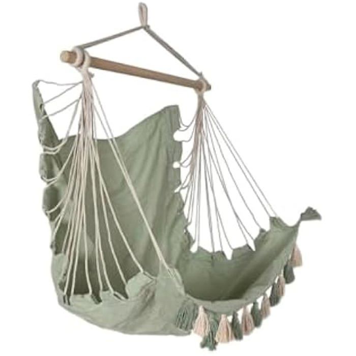 Garden chair Home ESPRIT Green Cotton Wood 100 x 50 x 135 cm