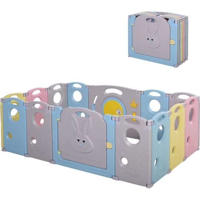 Articles De Salle De Bain Pour Enfant Parc Bebe Avec 14 Panneaux En Plastique Pliable Verrou De Securite 6 Mois A6ans Autres Articles De Salle De Bain Pour Enfant