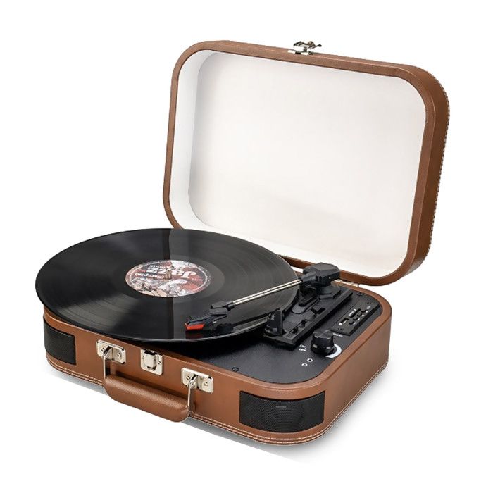 vinyle portable 33 45 78 trs multifonction Bluetooth rétro Inovalley TD14 Fonction encoding Port USB 2.0 Cuir - vue 2