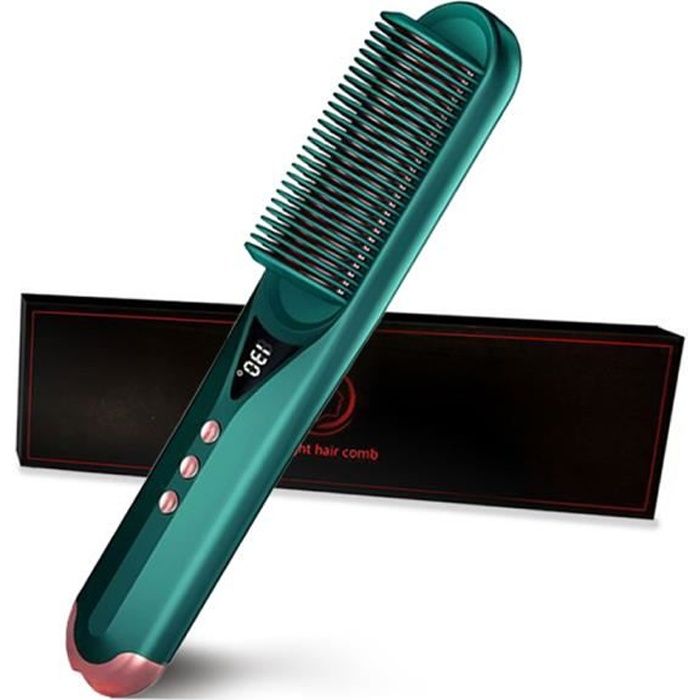 JOULLI - Brosse Lissante Chauffante LED - 7 niveaux de température - Anti-échaudage