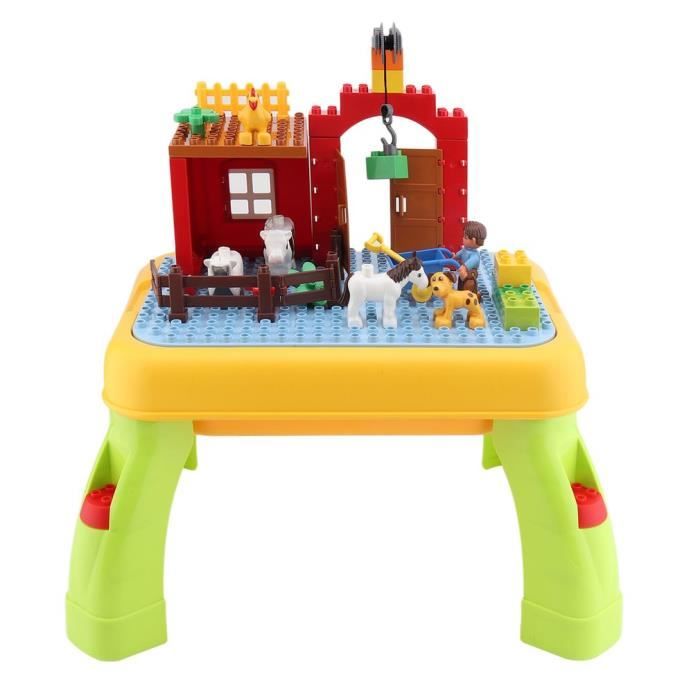 Table D Activite Bebe Enfant Jeu Blocs De Construction Educatifs De La Ferme 42pcs Cdiscount Jeux Jouets