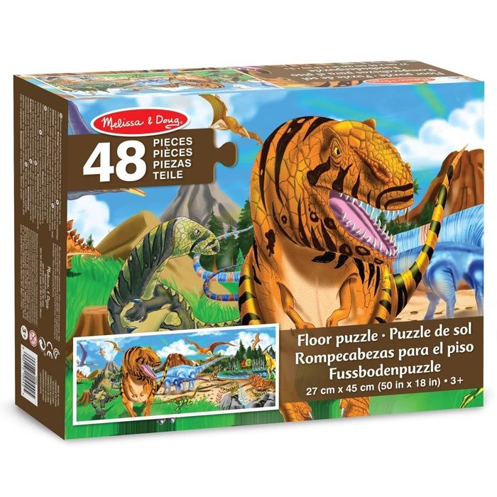 Puzzle géant Pays des dinosaures - Melissa & Doug - 48 pièces - Vert et multicolore