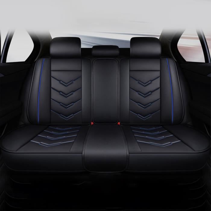 Housse De Siège Auto En Cuir Confortable - Coussin Universel Avec Protection Dos Et Assise - Noir, Antidérapant