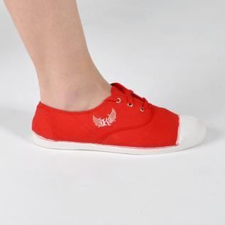 Basket Kaporal 5 Shana Rouge Blanc Femme Basse Lacets Textile Rouge Cdiscount Chaussures