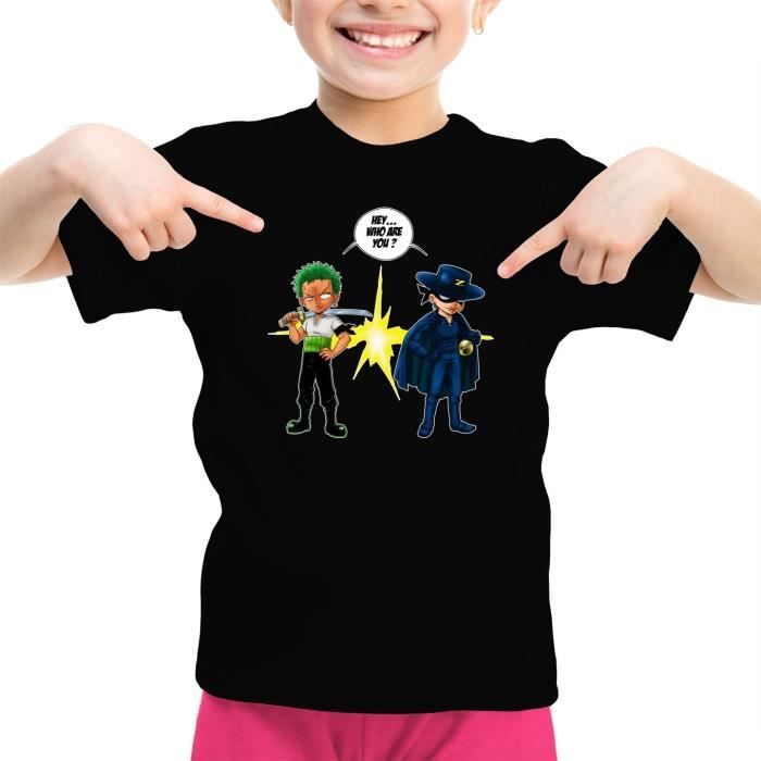 T Shirt Enfant Fille Manga Parodie One Piece Traduction Anglais T Shirts Enfants Filles Haute Qualite 729 Noir Cdiscount Pret A Porter