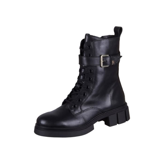 Chaussures TOMMY HILFIGER Cool Feminine Bikerboot Black Leather - Main Image