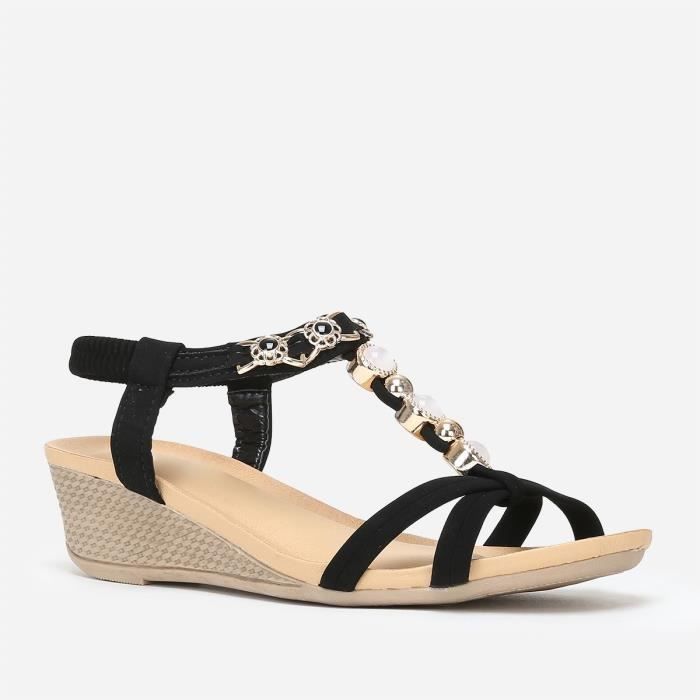 chaussure compensée dorée