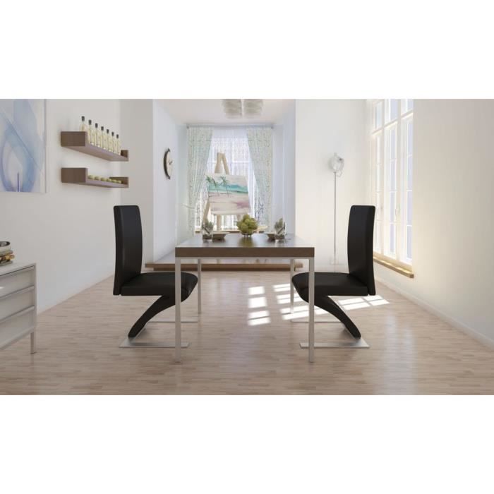 Lot de 2 chaises Noir  Cdiscount Maison