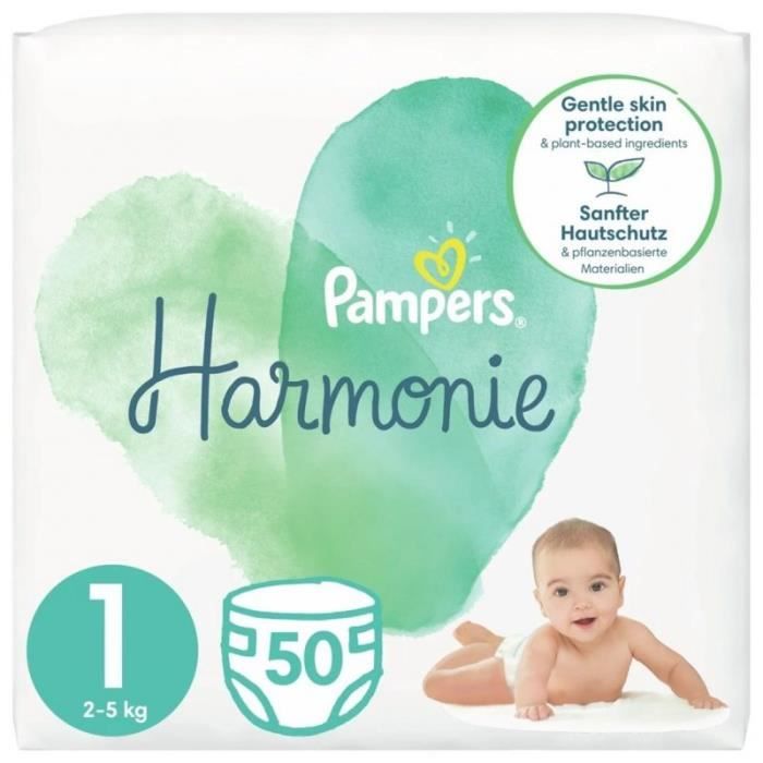 Pampers Couches Harmonie 2-5kg, taille 1-NOUVEAU, 50pcs - 8006540156513 -  Cdiscount Puériculture & Eveil bébé