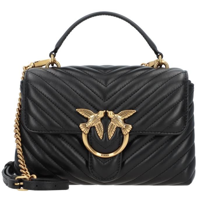 Sac à bandoulière PINKO Love Lady noir - Cuir - Femme - Lisse