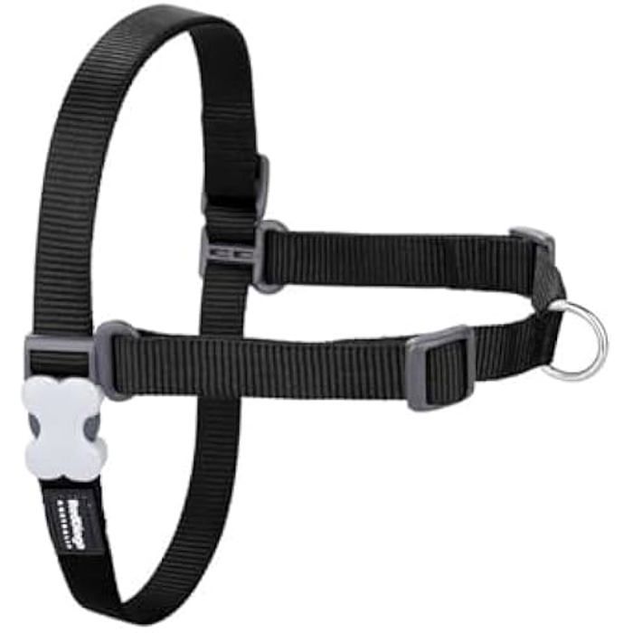 Harnais anti-traction - RED DINGO - Noir - Taille S/M - 15 mm - Pour chien moyen
