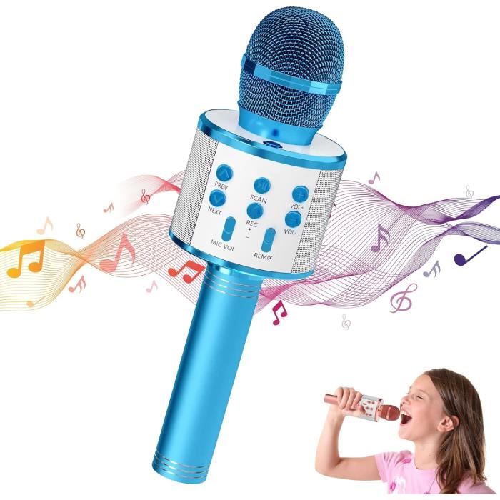 Micro Karaoké Enfant Bluetooth Sans Fil - 5 Voix, Haut-Parleur, Enregistreur, Cadeau Anniversaire 5-12 Ans