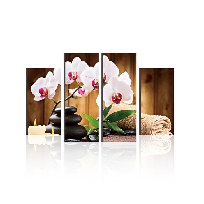 4pcs Papillon Orchidee Fleur Imprimer Decoration Mur Peinture Moderne Aucun Cadre Cdiscount Maison