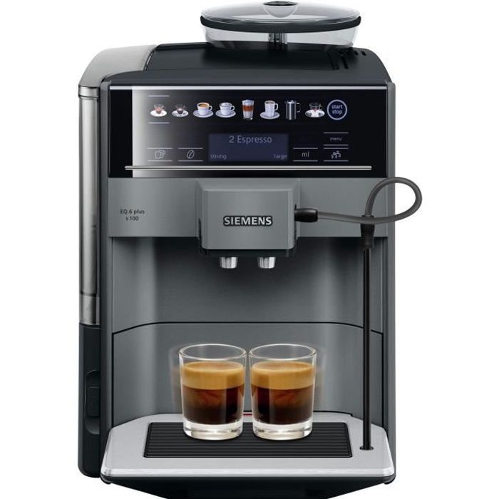 Machine à Espresso Siemens iQ500 TE651209RW - 1,7 L - Broyeur intégré - 1500 W - Noir, Titane