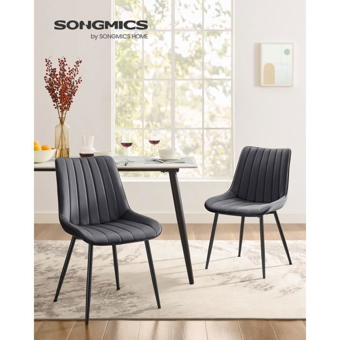 Lot De 2 Chaises De Salle à Manger Tilde Avec Piètement En Métal Noir