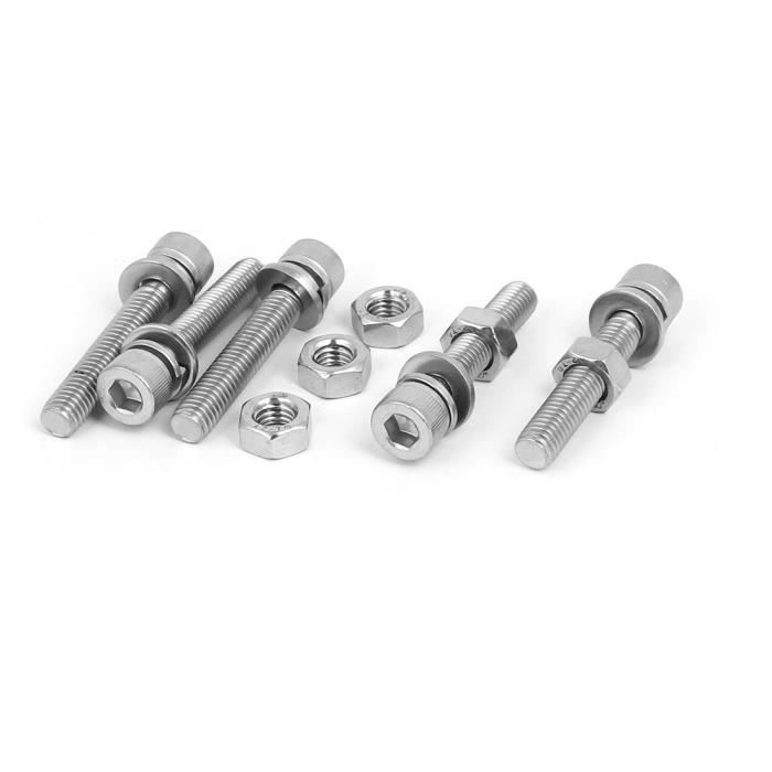 écrous /& rondelles M12 Acier Inoxydable Tête Hexagonale Ensemble Vis//Boulons DIN 933